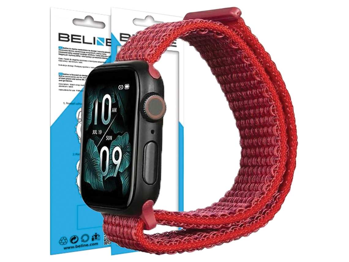Pulseira de Nylon Beline para Apple Watch (42/45/45/49 mm) - Vermelha