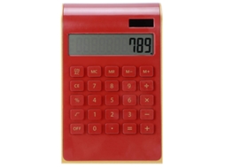 Calculadora Solar Pequena Lcd Inclinado 10 Dígitos Vermelho Dureforward