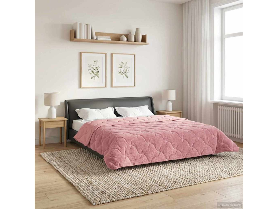 Vidaxl Duvet De Ano Inteiro Colchonete Rosa 220 X 240 Cm