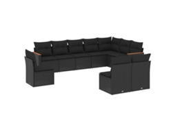 Garden Sofa Set, Garden Sofa Sets Vidaxl Preto Rattan / Vime (n/a)