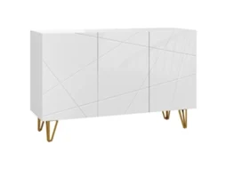 Aparador de Entrada com 3 Portas, Prateleiras Ajustáveis 120x40x75cm Branco S/MARCA