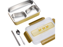 Marmita Bento Empilhável Tudo-em-um - Caixa De Almoço Anti-fuga Com Talheres E Recipiente Para Molhos