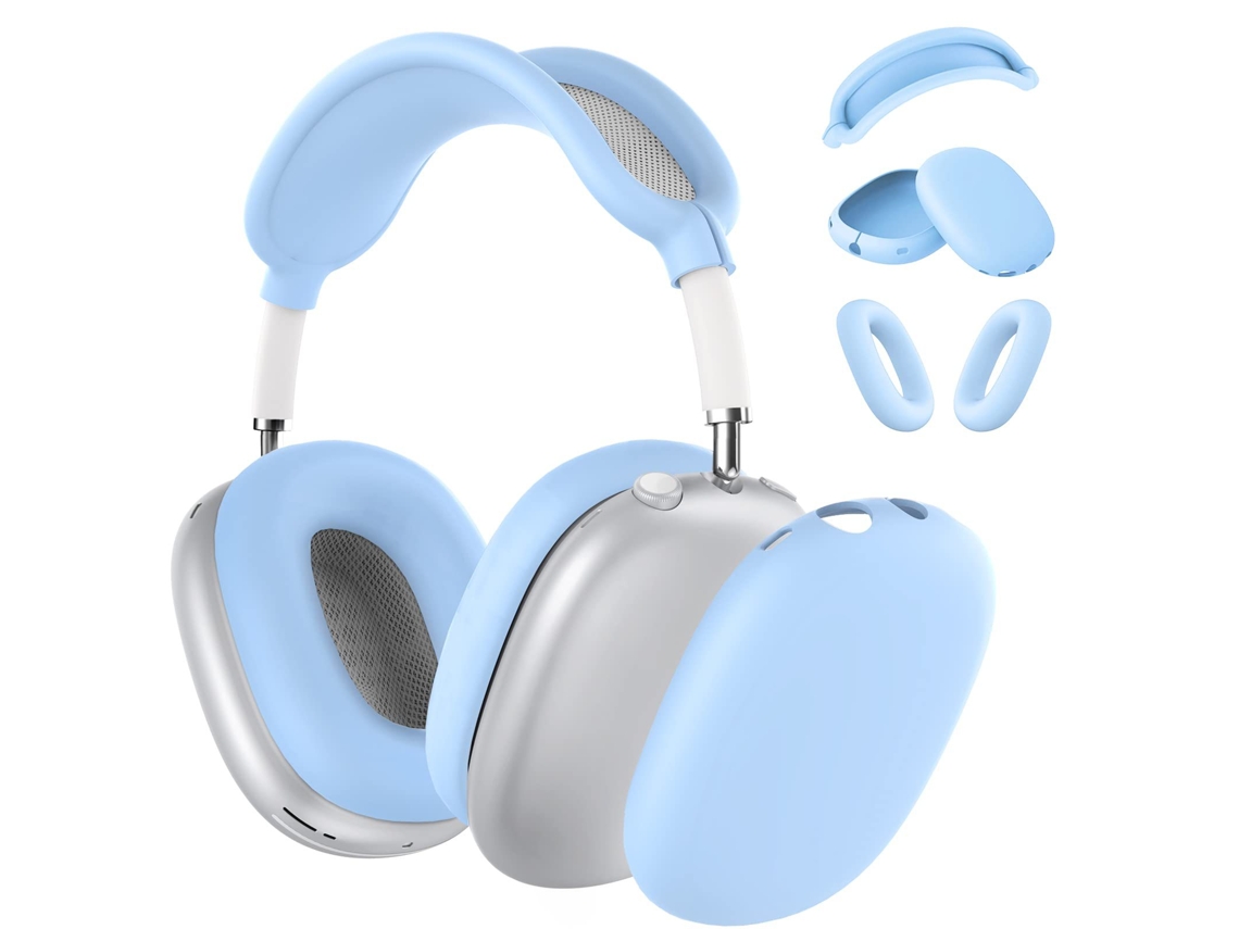 Capa de Silicone 3 em 1 para Airpods Max, Anti Arranhões para Almofadas, Conchas e Arcoazul Celeste) CZHHMART