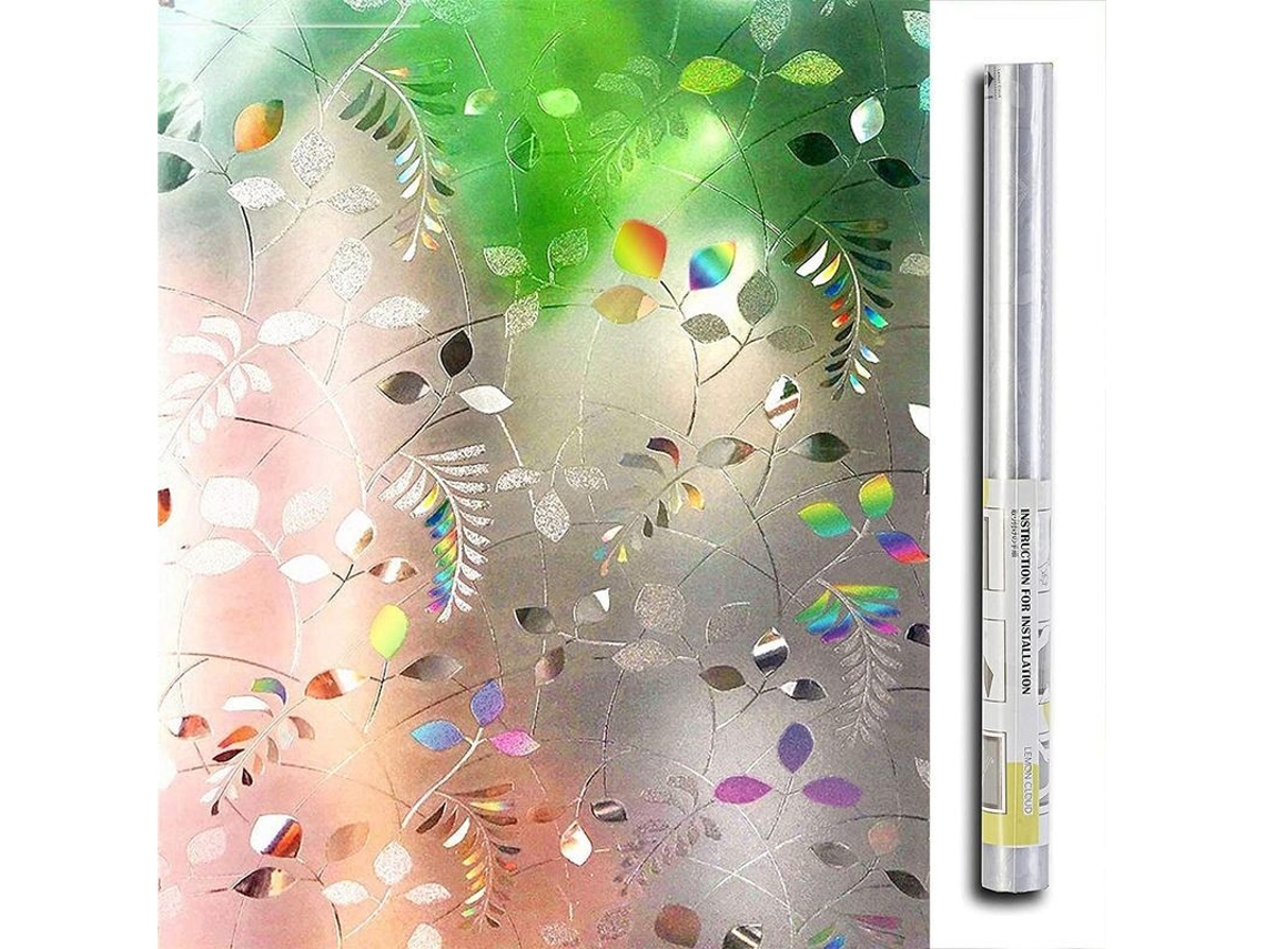 Película De Vidro Autoadesiva 3d Para Privacidade, Anti-uv Com Padrão De Mimosa 90x200cm
