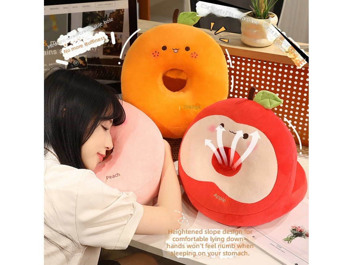 Almofada de Soneca de Pelúcia em Forma de Laranja Brinquedo Fofo e Cartoon CHABERLU
