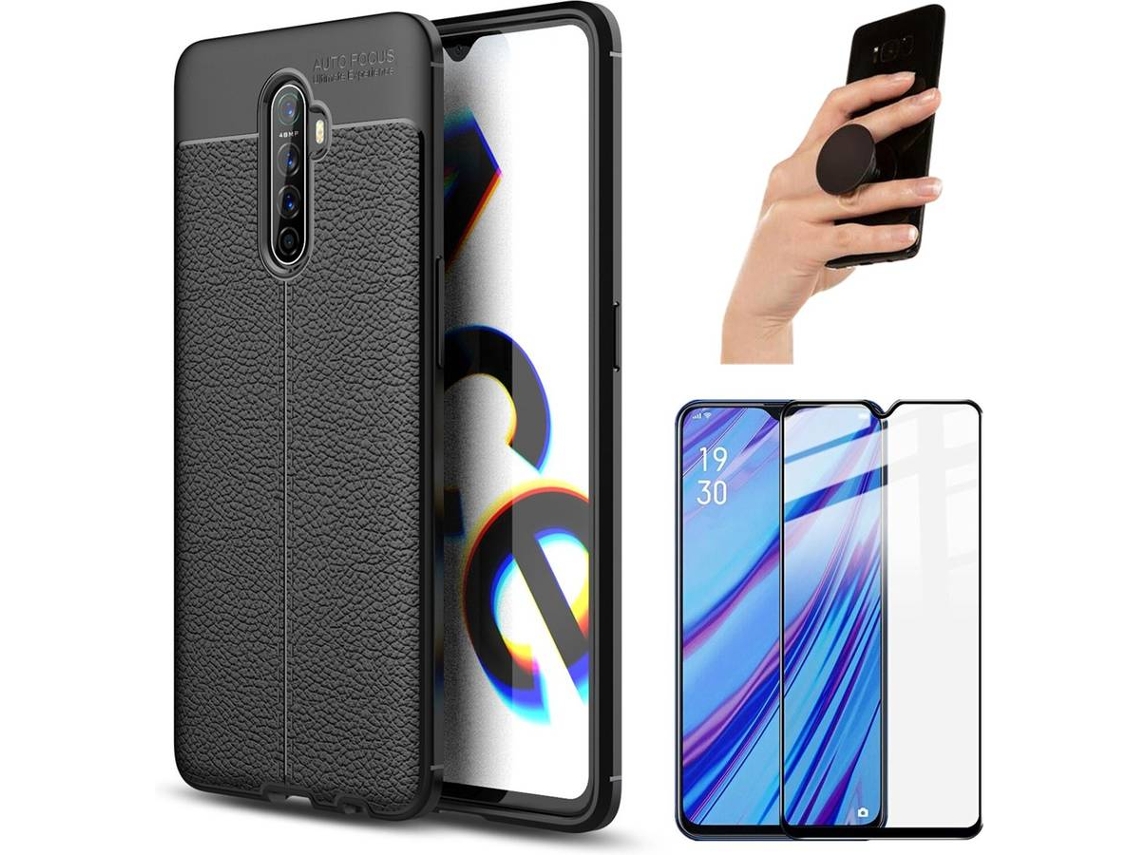 Capa, Pelicula e Popsocket Realme X2 Pro Rugged Leather Preto