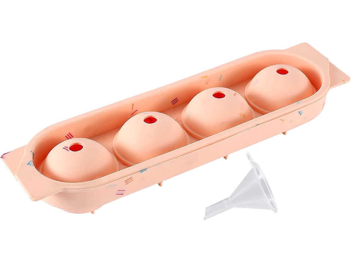 Forma De Silicone Com 4 Cavidades Para Máquinas De Sorvete