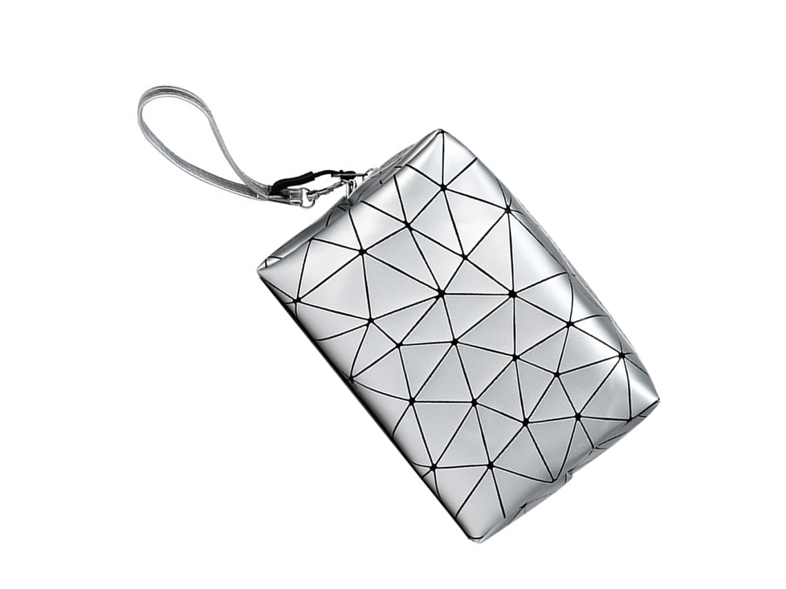 Bolsa Cosmética De Couro Pu Bolsa De Armazenamento De Viagem Cosmética Prata ZMDECQNA