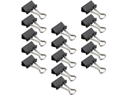 Conjunto de 36 clipes de papel em Ferro Preto para organizar documentos e pastas, com acabamento refinado, ideal para