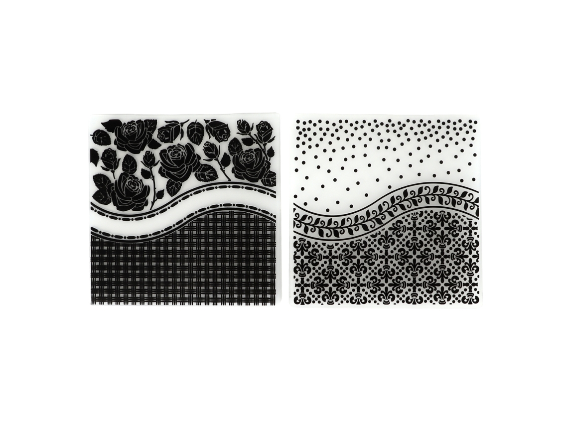 2 Unidades de Carpetas de Embossing com Textura Côncava e Convexa, Moldes para Cartões Diy e Scrapbooking