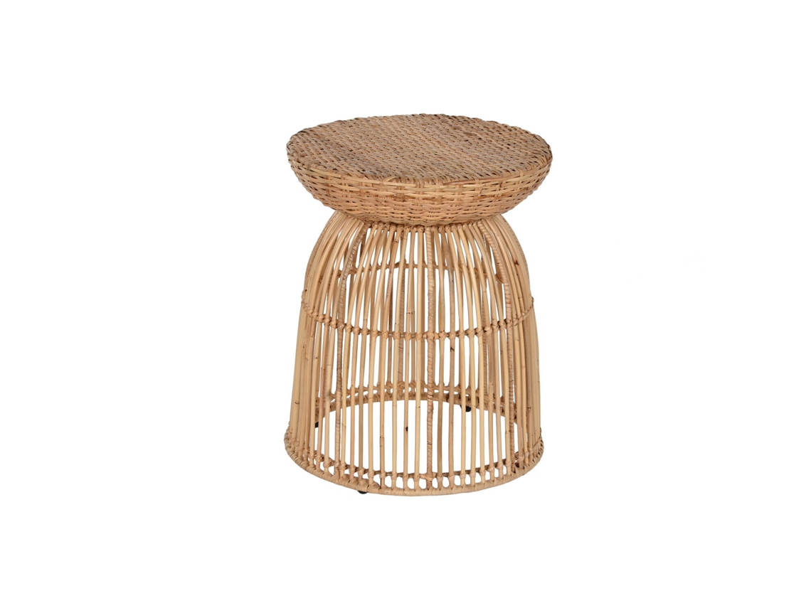 Mesa Lateral de Rattan e aço natural, 43x43x50cm ALEXANDRA HOUSE LIVING