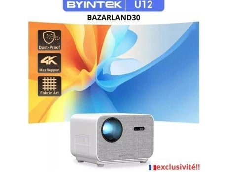 Bazarland30.byintek Love U12 Projetor Full HD 1080p, Áudio 4k, 800 Ansi Com e Wifi6, Bluetooth 5.2