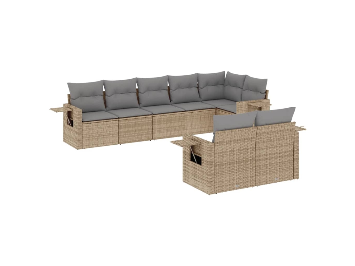 Garden Sofa Set, Garden Sofa Sets Vidaxl Bege Rattan / Vime (n/a)