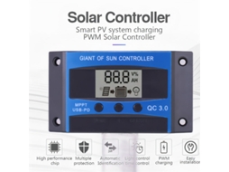 Controlador De Carga Solar Mppt 10a 100º-Com Visor Lcd Para Baterias De Chumbo Ácido E Lítio. Uma Alta Eficiência Maximiza Uma Recolha De Energia.