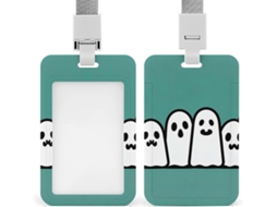 Porta Crachá Com Clipe, Carimbo Fofa de Abóbora Fantasma E Cordão, Ideal Crachás De Identificação, Crachá