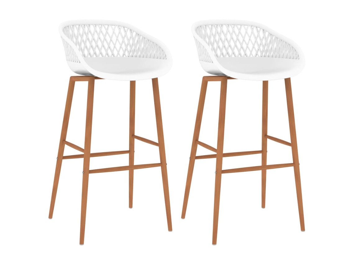 Vidaxl Cadeiras De Bar 2 Pcs Branco