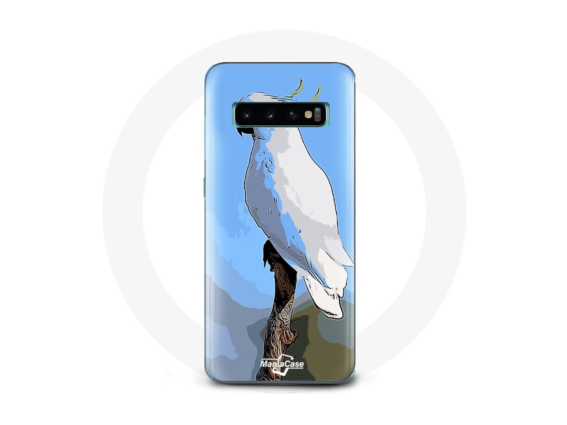 Capa para Samsung Galaxy S10 cacatua Papagaios brancos pássaros