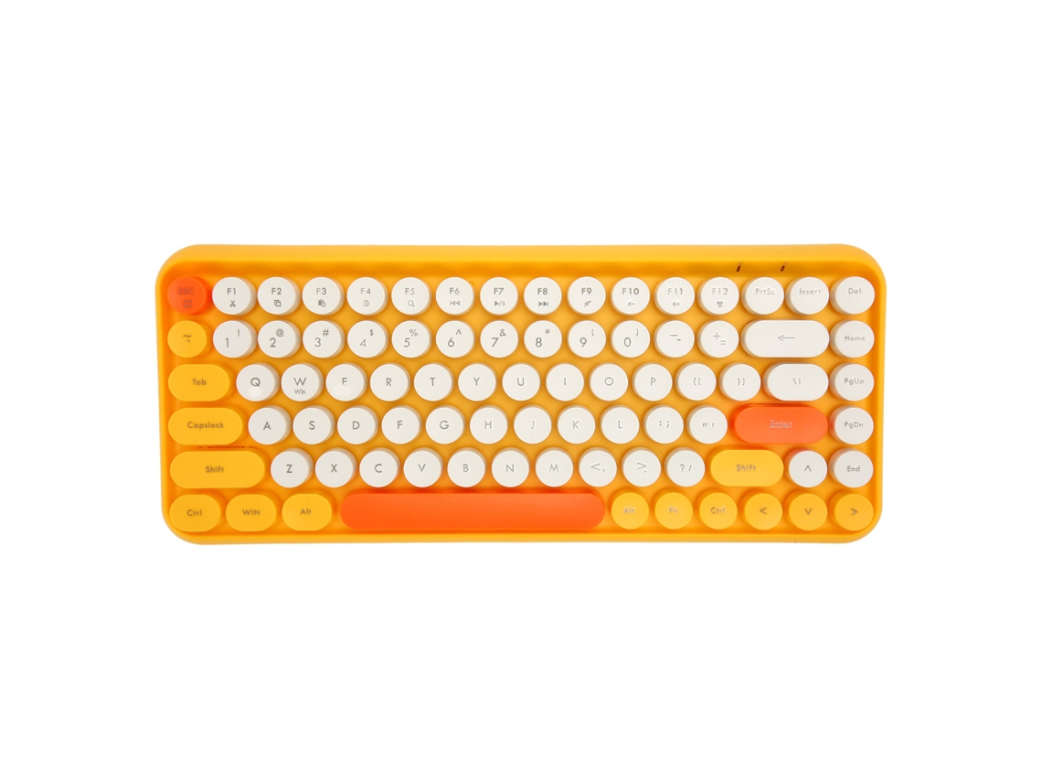 Aetheria teclado Bluetooth Sem Fio Estiloso Ergonômico 84 Teclas com Keycaps Redondos para Escritório e Jogos
