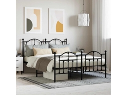 Vidaxl Estrutura de Cama com Cabeceira e Pés 140x190 Cm Metal Preto