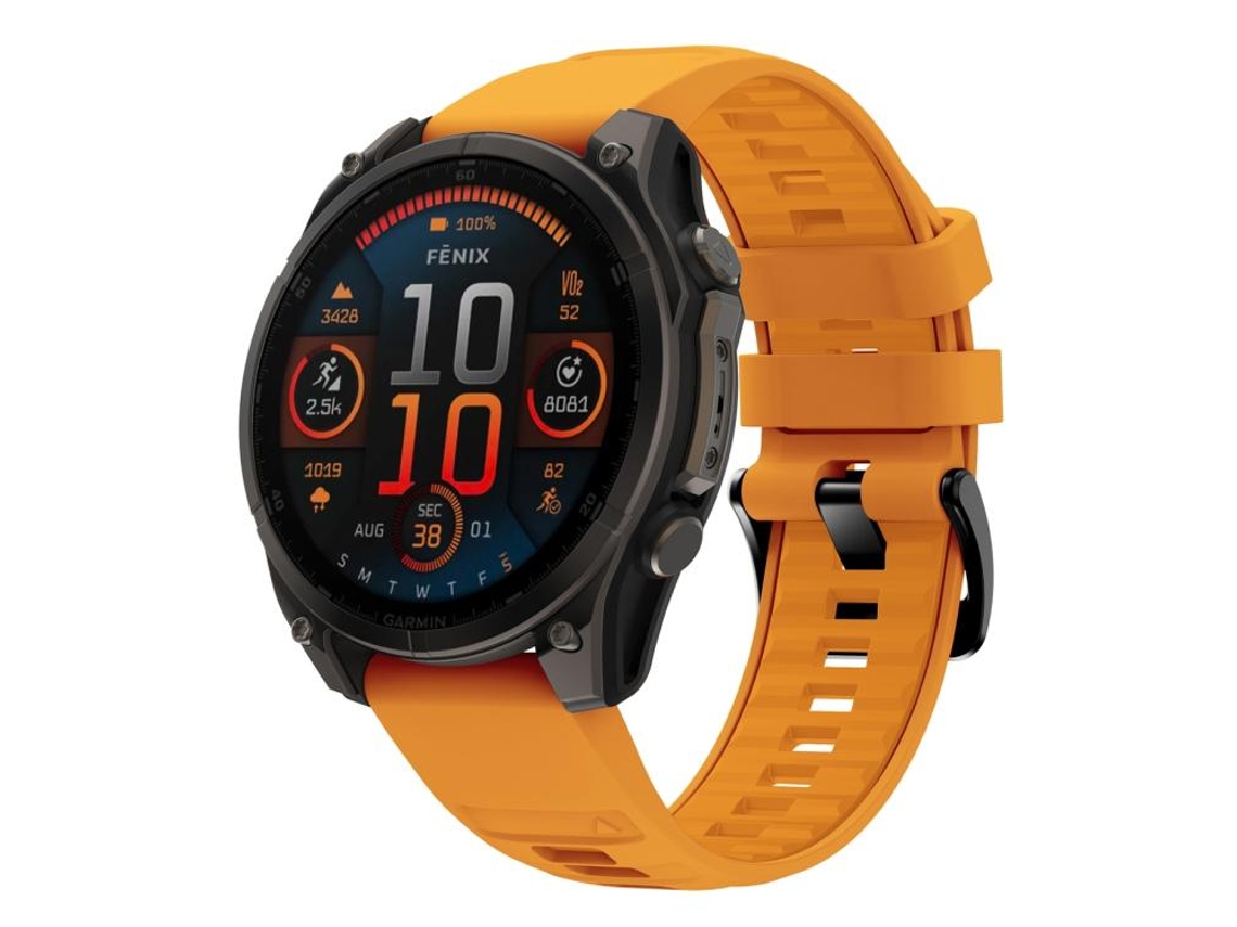 Bracelete para Garmin Silicone com cor sólida, liberação rápida, fivela de aço preta, laranja XIAOMOYU (22mm)