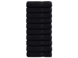 Conjunto 25 Toalha De Banheiro Vidaxl Preto Algodão (100 X 150 Cm)