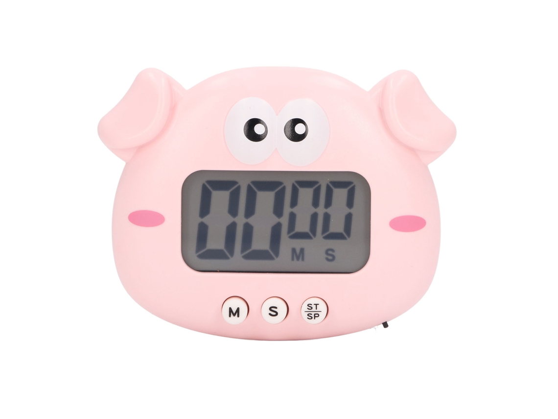 Timer Digital Cartoon De Porquinho Rosa Para Cozinha
