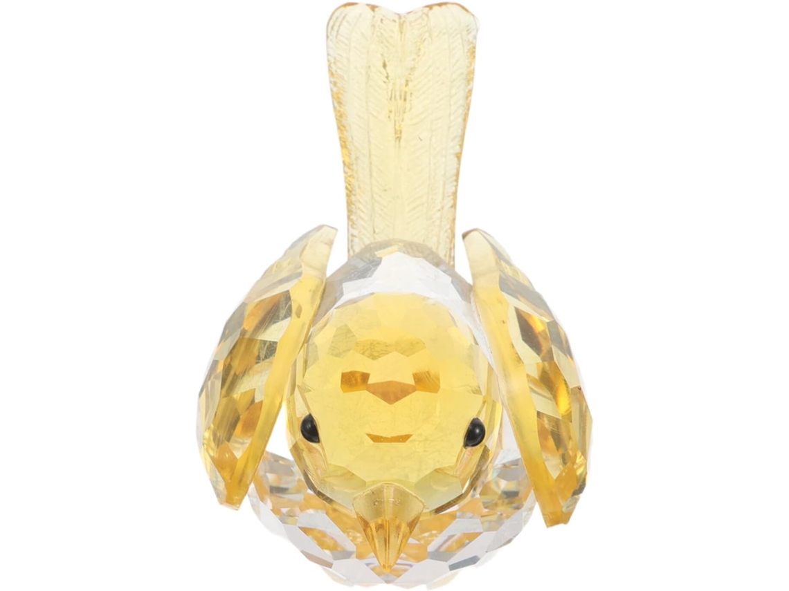 Estatueta Animal Cristal Amarelo 100x56x56 Estátua Decorativa Pássaro Desenho Animado 210g Decoração GOKOCO