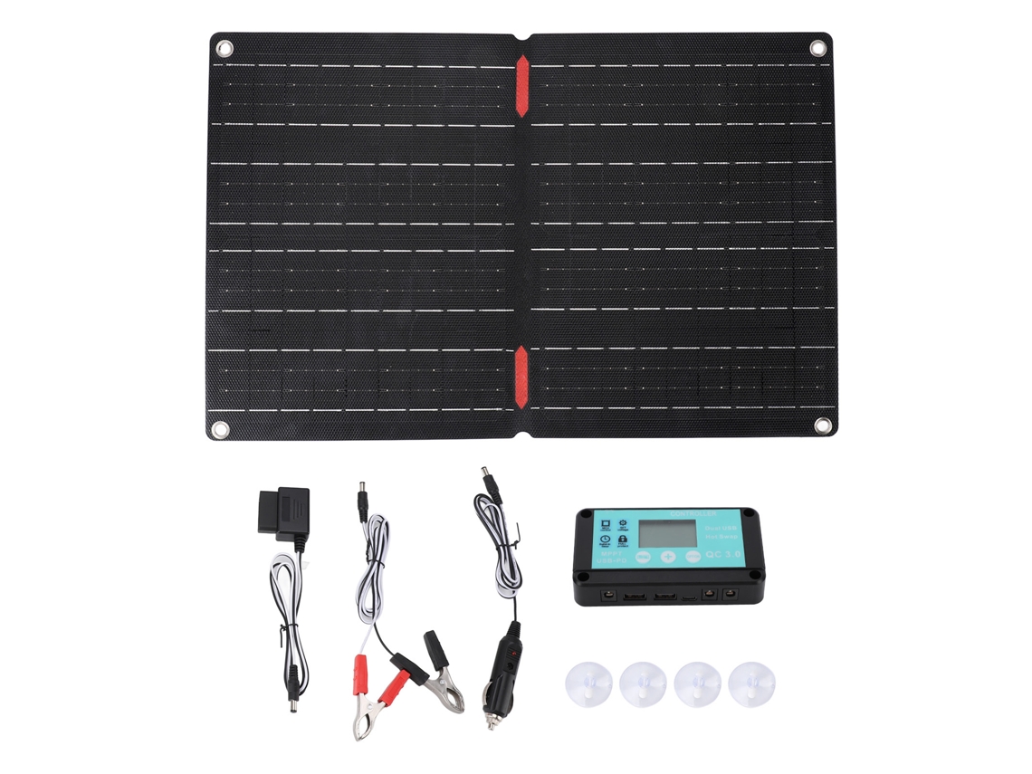 Primerox painel Solar Dobrável 60w Etfe Carregador Carro 12v Ip68 Controlador 60a Kit