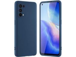 Capa Proteção Leve Quedas para Oppo Reno 5 HONGWE. Silicone Textura Macia Anti-Choque Resistente Azul