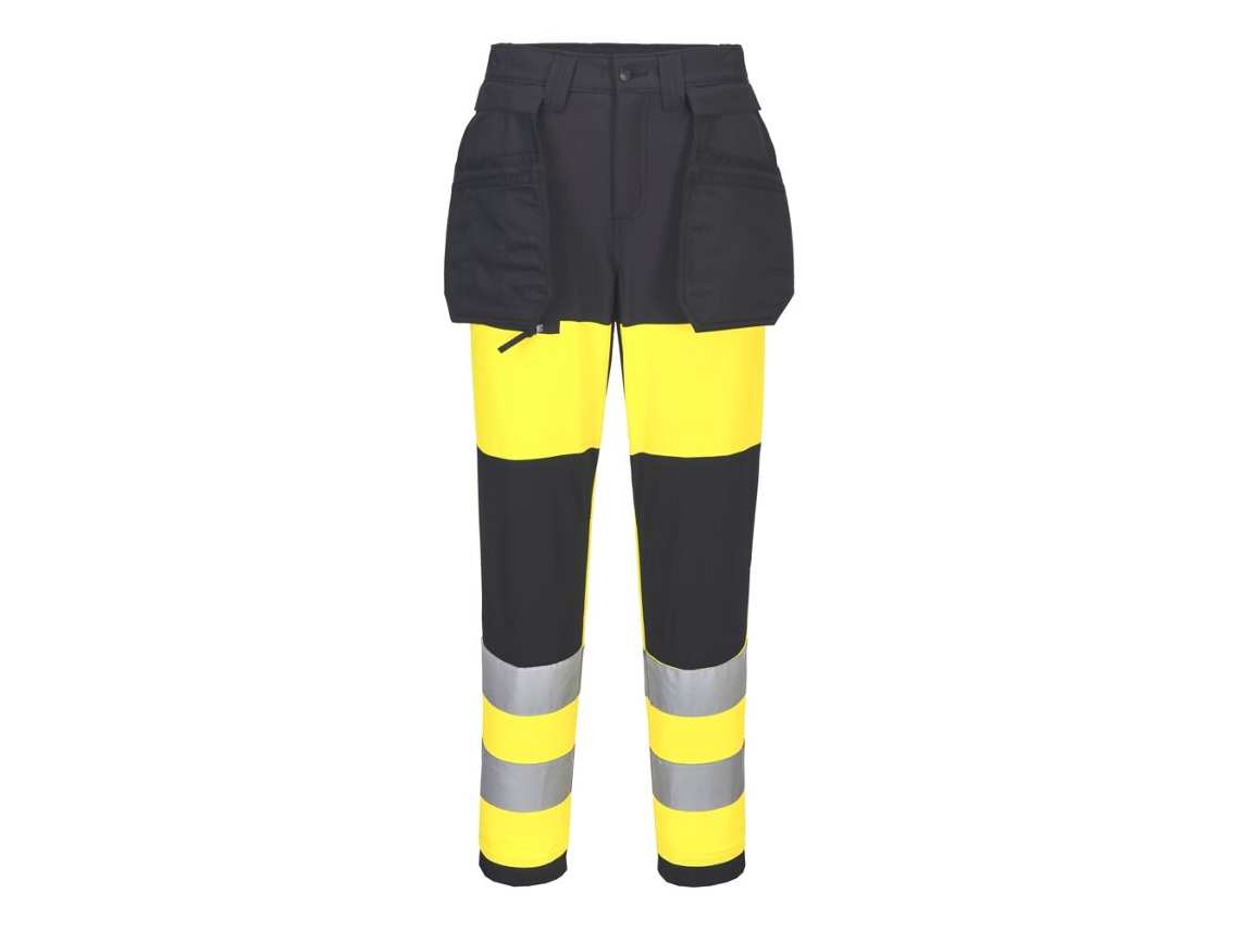 Pantalão De Alta Visibilidade Feminino Classe 1 Elástico Eco Wx2 Amarillo/negro / 34