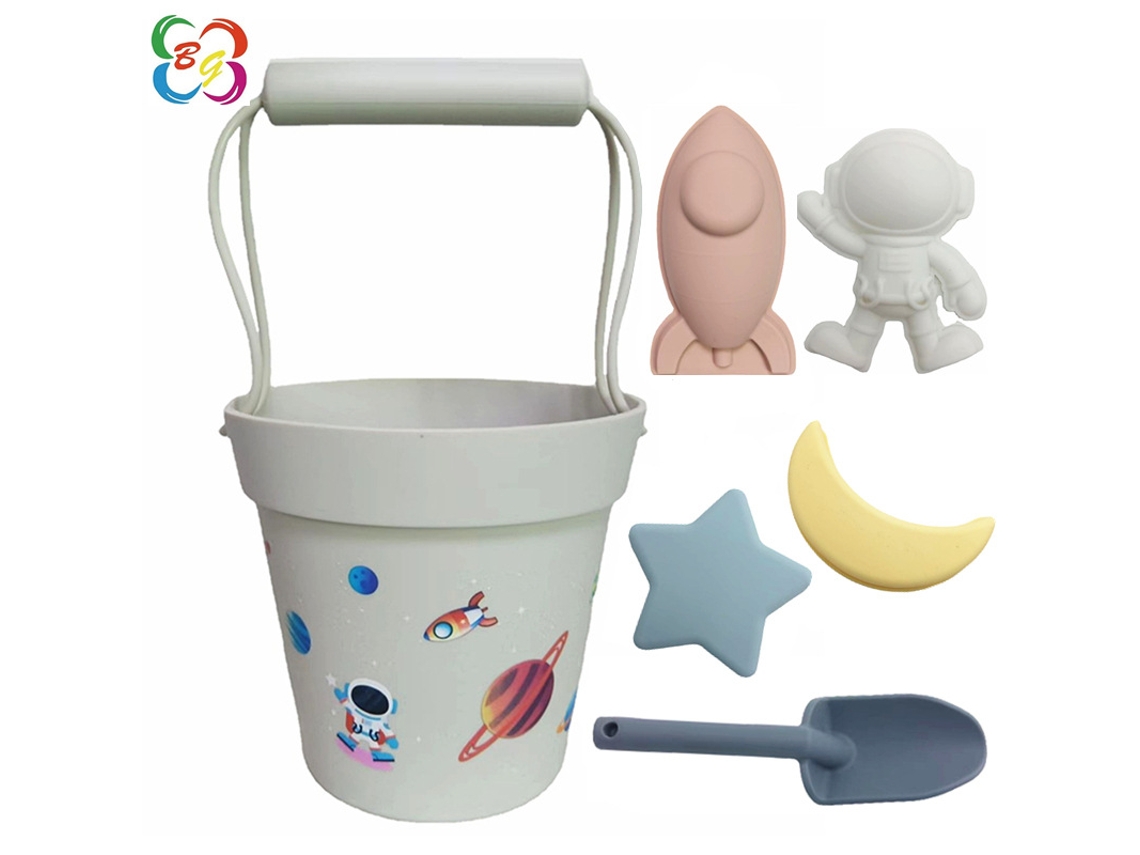 Yuysan Conjunto De Brinquedos De Praia Em Silicone, 6 Peças Branco