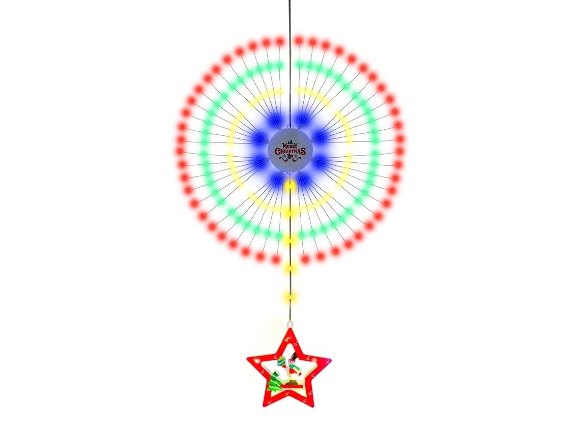 Luzes de Natal 2026 em formato de fogos de artifício, à prova d'água IP65 com 8 modos de iluminação, luzes decorativas para pendurar.
