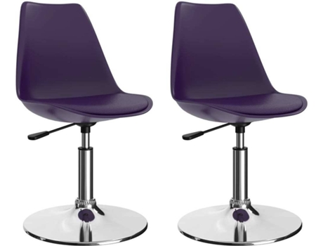 Cadeiras de jantar giratórias 2 pcs couro artificial lilás