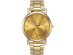 Reloj De Pulsera Analógico De Cuarzo Unisex Para Hombres Mujeres Estudiantes Con Correa De Acero Oro