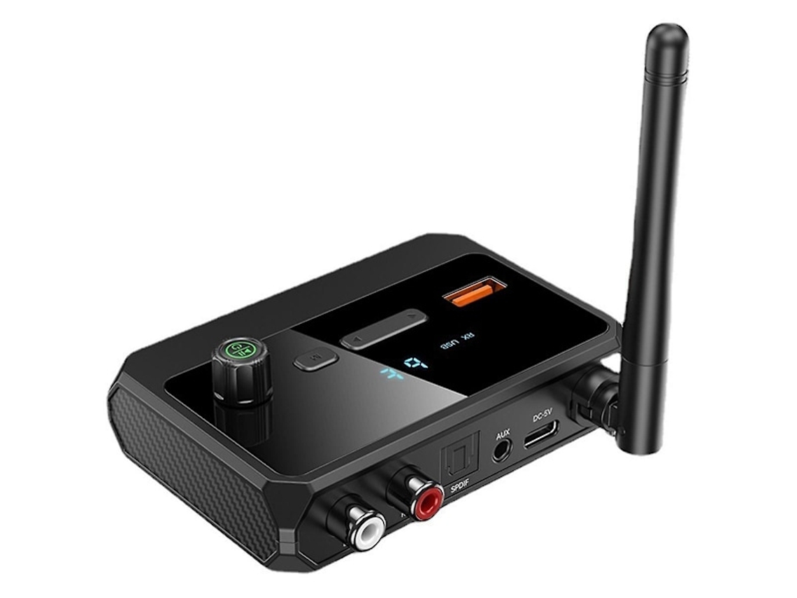 Receptor Digital Bluetooth 5.3 Com Adaptador De Fibra Óptica E Coaxial, Compatível Com Reprodução De Discos Usb E Mp3.