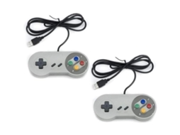 Pacote com 2 Controladores de Imitação Snes-Nes Usb Gamepad Retrô Clássico Compatível com Pc para Jogos Computador Computador P J15