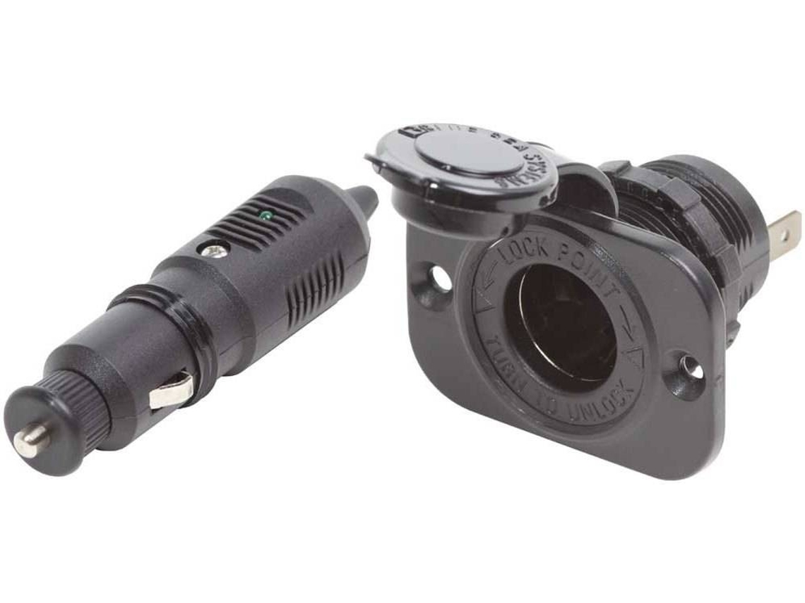 Kits BLUE SEA 12V Dc Plug And Dash Socket Kit Preto