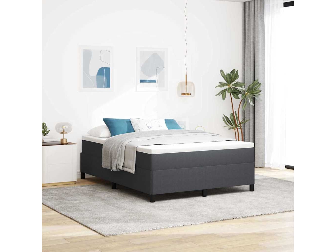 Vidaxl Cama Box Cinzento-escuro 140 X 200 Cm Tecido De Veludo Cotele