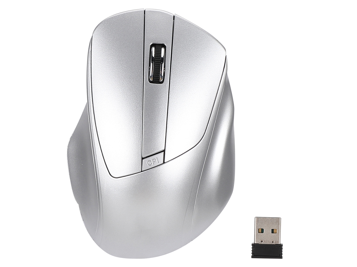 Aetheria mouse Sem Fio W12 2.4g Usb Silencioso com Design Ergonômico Prata para Escritório e Laptop