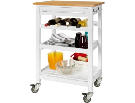 Carrinho de Cozinha  FKW16-WN (Bambu/Madeira/MDF - 58x40x90 cm)