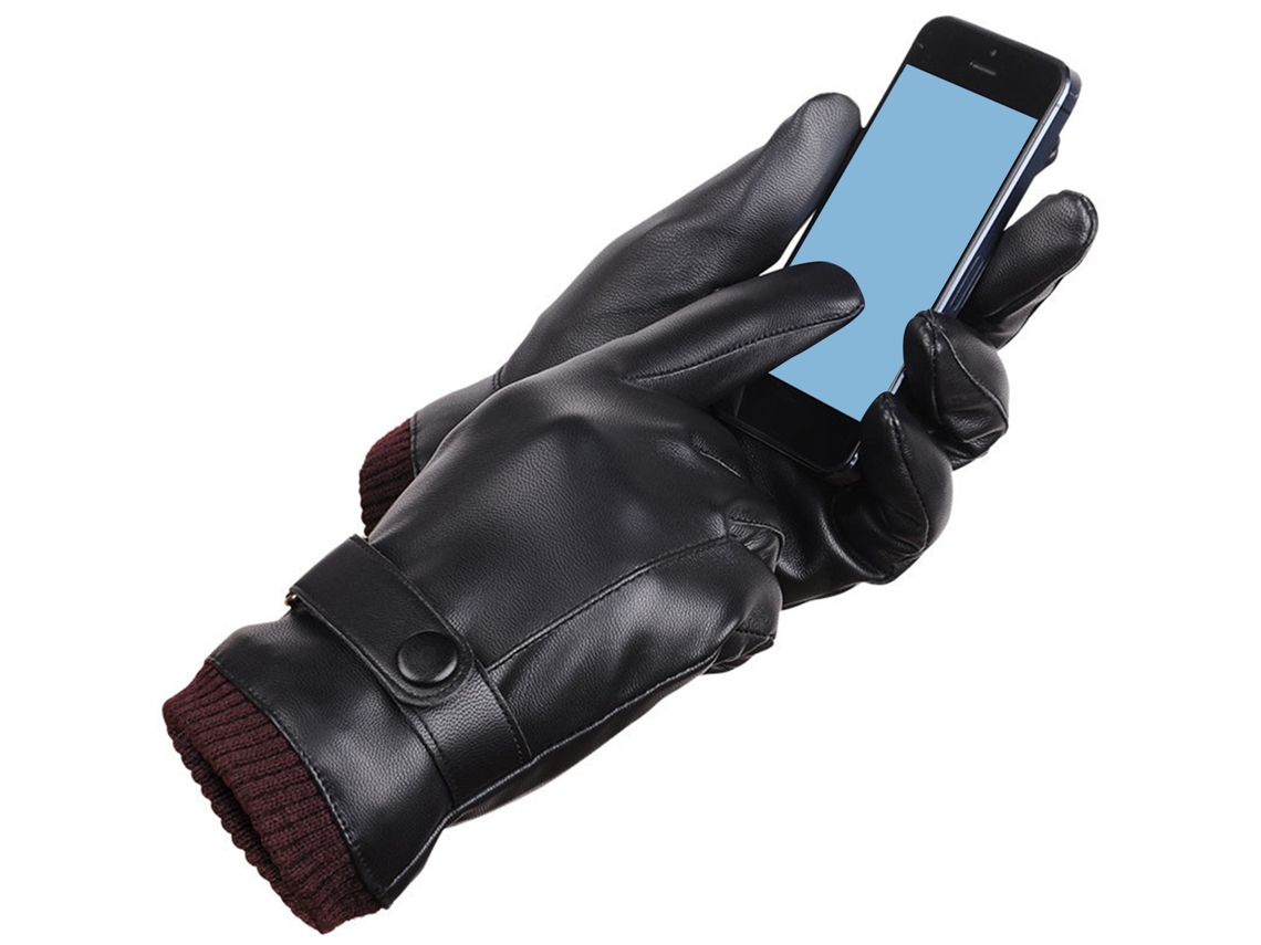 Guantes de inverno com tela tátil, couro preenchido, suave, para atividades ao ar livre, homem e mulher