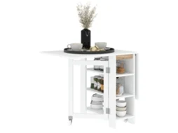 Mesa Dobrável Melamina de Madeira Cor Branco 120x60x75 cm Homcom