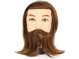 Cabeça de Manequim SFUSHOS masculino, cabelo humano, com barba