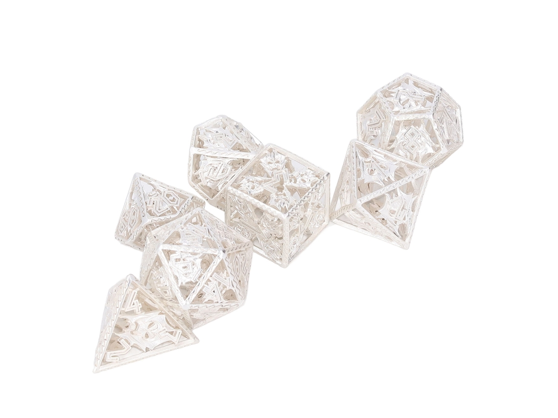 Primerox 7pcs Dados Poliédricos Ocos de Cobre para Jogos de Rpg Festas de Férias Mesa