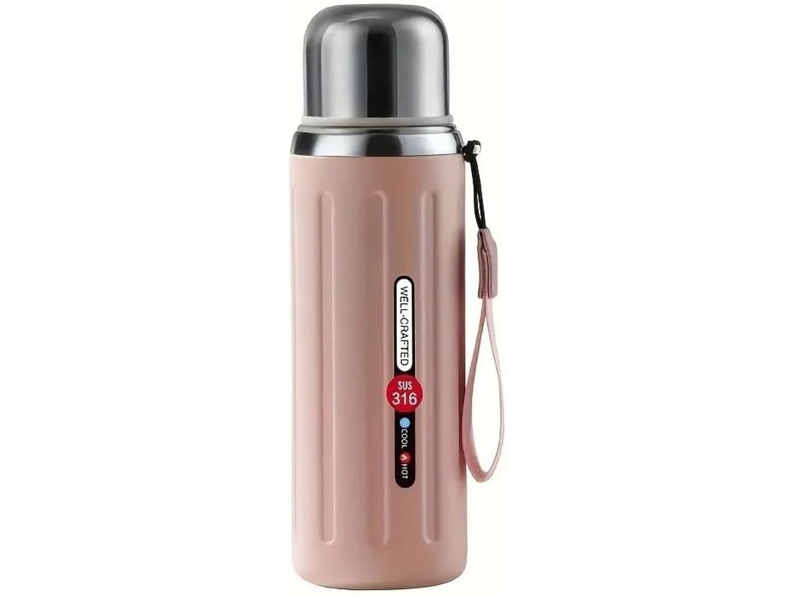Garrafa Térmica Para Água Quente Ou Fria, Café, Infusão De Chá, Garrafa 600ml Em Aço Inox Sus 316 (rosa)*