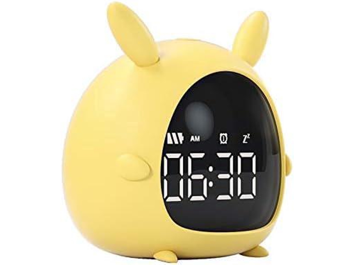 Despertador Digital Infantil, Função Soneca, Silencioso, Sem Tique, para Quarto, Amarelo Liptaptyn