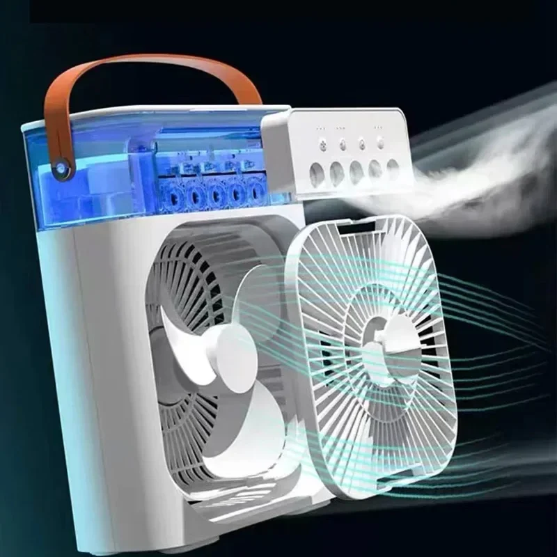 Ventilador portátil leve de 6 polegadas com 5 padrões de pulverização e 7 cores, Kipas Brilvibera Mini Fan