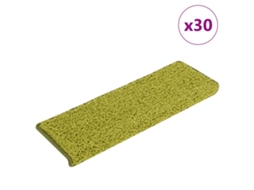 Vidaxl Tapetes De Escada 30 Peças 65x21x4 Cm Verde Com Borda Retangular