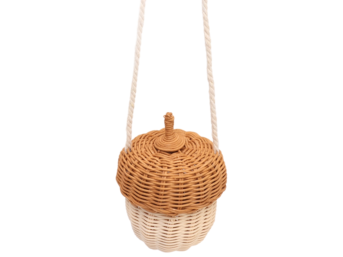 Cesto De Rattan Infantil Com Armazenamento E Decoração