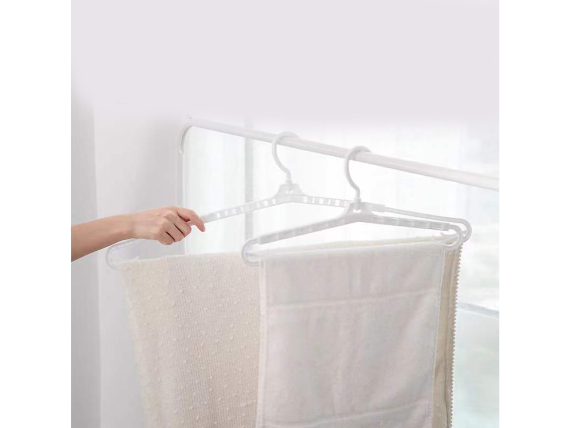 Cabide ajustável extra grande retrátil antiderrapante à prova de vento para secagem de roupas branco | S/MARCA